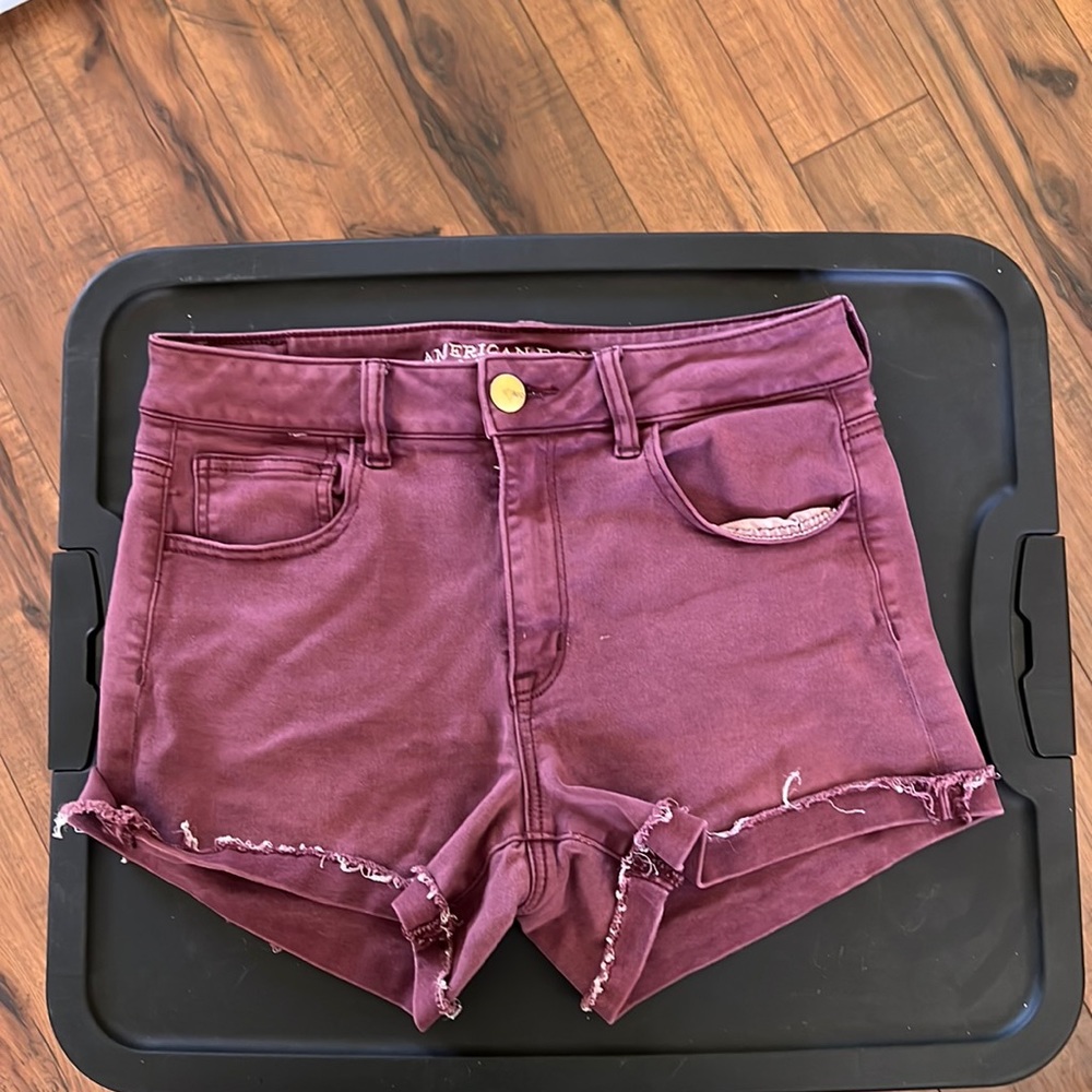 Maroon American Eagle Super stretch Shorts